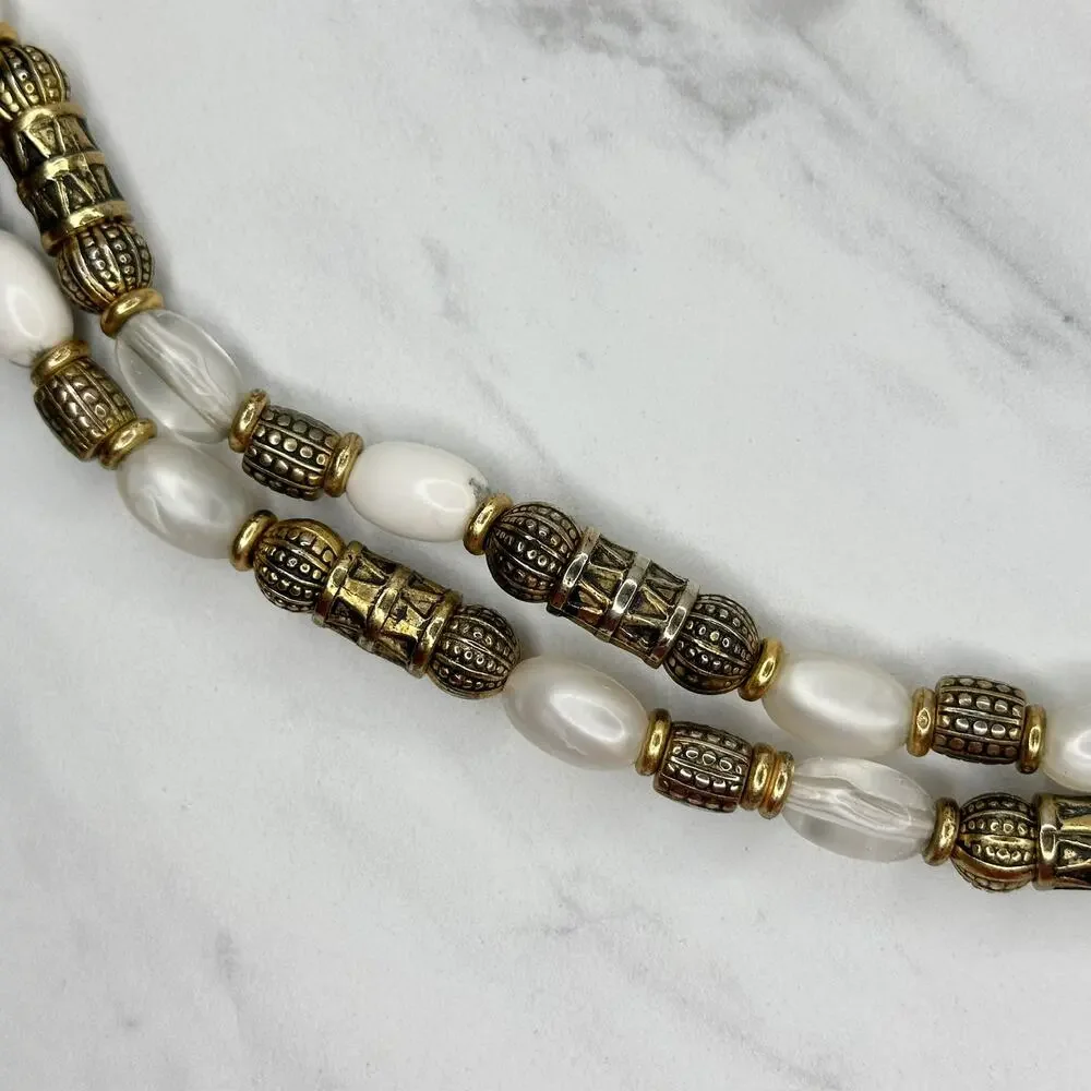 Express Vintage Chunky Beaded Gold Chain Belt Large (L/XL) Boho Statement ✨